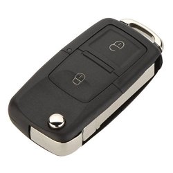 Sodial Replacement 2 Button Keyless Entry Remote Flip Folding Car Key Fob Shell Case And Button Pad Compatible With Vw Volkswagen Golf MK4 Bora