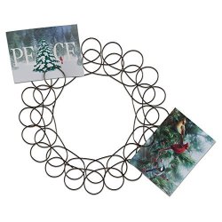 Tag Holiday Metal Spiral Wreath Greeting Card Holder 14.5-INCHES Diameter