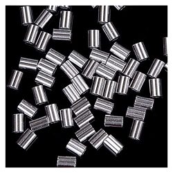 Wire Rope Cable Thimble 50 Pcs 1.5MM Wire Rope Aluminum Alloy Sleeves Clip Fittings Loop Cable Crimps Ferrule Stop Wire Rope Cable
