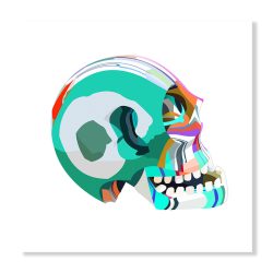Flip Flop Skull Turquoise Art Print - A2