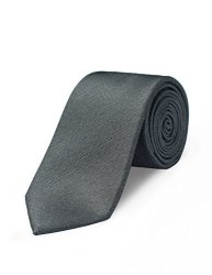 Origin Ties Mens Fashion Handmade 100% Silk Textured 2.5" Tie Solid Black Skinny Tie With Gift Box