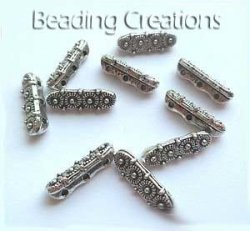 Spacers - Tibetan - Antique Silver - Daisy - 3 Hole - 14MM