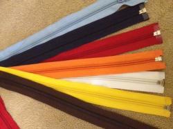 7 Open End Zips - 35cm - Assorted Colours