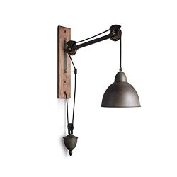 Wexxew Wall Sconce Lights Retro Industrial Staircase Lighting Swing Long Arm Retro Mural Wall Bar Cafe Lamp Bra Lantern Wall Lamp Lifting Pulley Wall