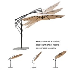 10-FT Offset Cantilever Patio Umbrella Outdoor Hanging Umbrella