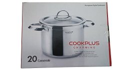 Cookplus 20CM 18 10 Stainless Steel Casserole Dish With Clear Lid