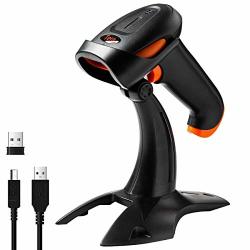 Tera Wireless 1D Barcode Scanner With Stand 3 In 1 Compatible With Bluetooth Function & 2.4GHZ Wireless & Wired Connection Fast And Precise Auto
