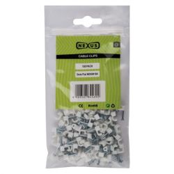 - Cable Clips Flat 5MM 100PACK - 6 Pack