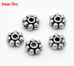 Spacers Daisy - Antique Silver - 5MM - 20 Pcs