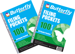 Filing Pocket - A4 40 M 100 Plastic Pocket Bulk Pack X2