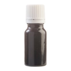 10ML Black Glass Bottle With Slow Flow Dropper Cap - White
