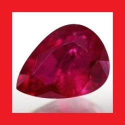 Natural Ruby - Pigeon Blood Red Pear Shape - 0.235CTS