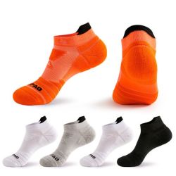 Sports Socks For Men Cotton - 5 Pack 1 Orange 2 White 1 Black & 1 Grey