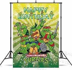 Deals on Tmnt Ninja Turtle Superhero Birthday Backdrop Green American ...