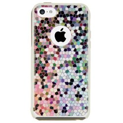 Iphone 5C Case White Stained Glass Dual Layered Hybrid Protective Commuter Case For Iphone 5C White Case By Unnito