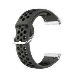Silicone Sports Strap For Fitbit Versa Versa 2 - Grey & Black