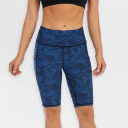 Ladies Blue Splash Bike Shorts With Pocket UP55 - L