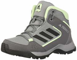 Adidas Outdoor Kids' Hyperhiker Hiking Boot Grey Three black glow Green 5.5 Child Us Big Kid