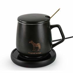Electric Coffee Mug Warmer & Fine Bone China Mug Set With Automatic Shut Off Premium 18WATT Beverage Warmer Keep Temperature Up To 131 55