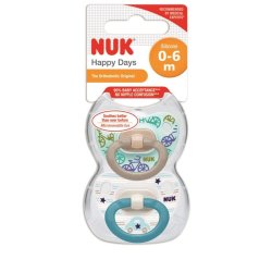 Nuk Soother Silicone Happy Days Boy - Size 1