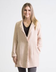 Envee Blush Tweed Coat Jacket - L Pink