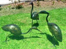 Metal Garden Ornament. Heron Bird. Small.