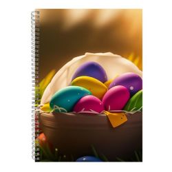 Egg A4 Notebook Spiral And Lined Trendy Easter Bunny Egg Graphic NOTEPAD181