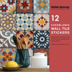 Robin Sprong Pack Of 12 20CM X 20 Xcm Casablanca Wall Tile Stickers
