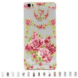 Huawei P8 Lite Case Gravydeals Lovely Transparent Clear Lightweight Soft Tpu Silicone Painted Case For Huawei P8 Lite Rose