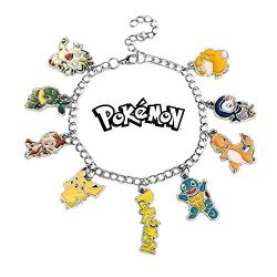Superheroes Pokemon 9 Charms Lobster Clasp Bracelet In Gift Box By