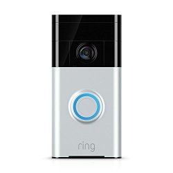 Ring Video Doorbell 1ST Gen 720P HD Video Motion Activated Alerts Easy Installation Satin Nickel