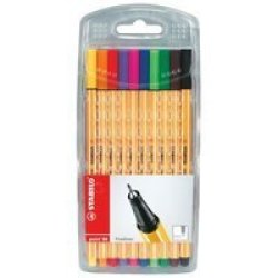 Point 88 Watersoluble Fineliner Pen Wallet Set 10 X 0.4MM In Assorted Colours