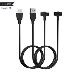 Fitbit Ionic Charging Cable 2PCS Replacement USB Charger Cable Cord For Fitbit Ionic Smart Watch Black 2-PACK