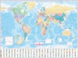Collins World Wall Laminated Map Sheet Map Flat New Edition