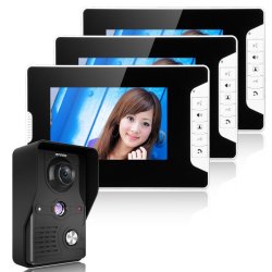Ennio SY813MK13 7INCH Tft Lcd Video Door Phone Doorbell Intercom Kit 1 Camera 3 Moni