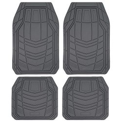 Bdk Transtech Rubber Floor Mats - Heavy Duty Rubber Liners All Weather For Cars Trucks & Suvs - Charcoal Gray