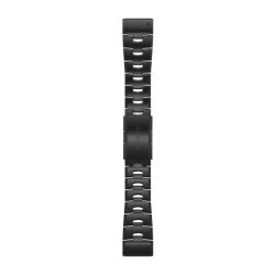 Garmin Quickfit 26 Watch Bands - Vented Titanium Bracelet With Carbon Gray Dlc Coating