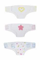 Dolls 3 Piece Pattern Stiched Cotton Nappies
