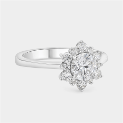 Sterling Silver Cubic Zirconia Flower Ring