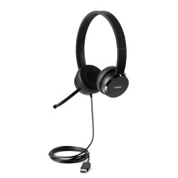 Lenovo 100 USB Stereo HEADSET|1.8M|NOICE Cancelling Mic|protein Leather Memory-foam Ear Cups And Rotatable Boom Microphone