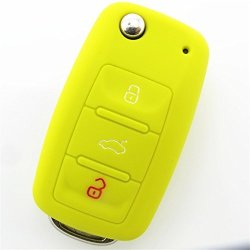 Hwota Silicone 3 Buttons Silicone Key Case Cover Keyless Entry Remote Fob Shell For Vw Volkswagen Eos Golf Jetta Polo Sirocco Tiguan Touran Seat