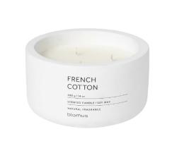 Scented Candle: French Cotton In Lily White Container Fraga 13CM