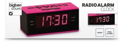 Bigben Dual Alarm Clock Radio - Pink