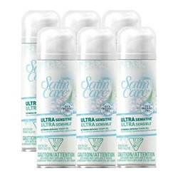 Gillette Satin Care Women's Shave Gel Ultra Sensitive 7 Ounce Pack Of 6