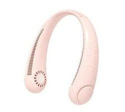 MINI Hanging Neck Fan USB Rechargeable Air Cooler Portable Bladeless Fan - Pink