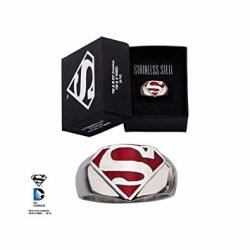 DC Comics - Man Of Steel Stainless Steel Classic Red Superman Ring