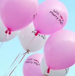 5 Piece - Set The Scene For Proposiong To Your Loved One - Pink Will You Mary Me? Balloons