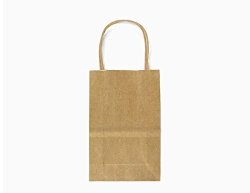 Small 24CT Brown Biodegradable Food Safe Ink & Paper Premium Quality Paper Sturdy & Thicker Kraft Bag With Colored Sturdy Handles Brown