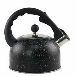 Riwendell Stainless Steel Whistling Tea Kettle 2.7-Quart StoveTop Kettle Teapot Red 