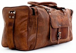 Leather Duffel Travel Gym Overnight Weekend Leather Bag Classic Round Handmade Eco-friendly Bag Square Duffel